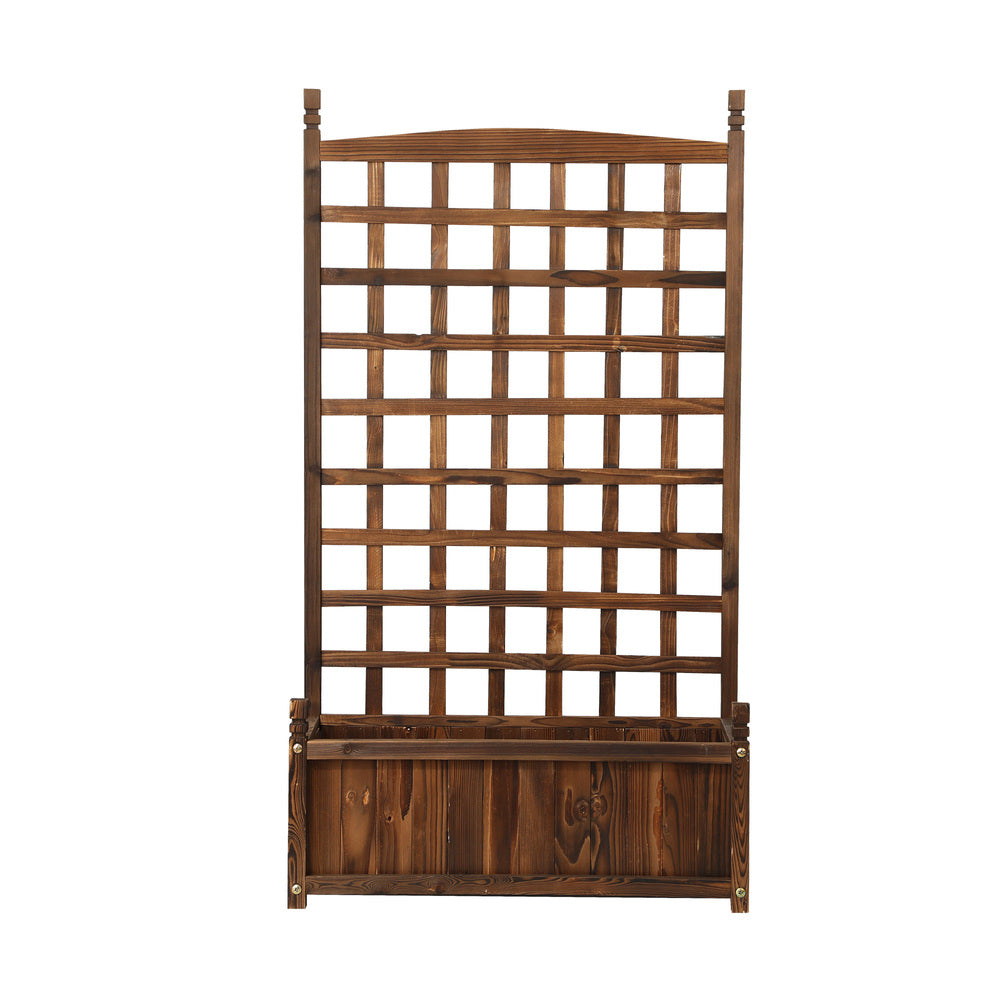 Livsip Wooden Garden Bed with Trellis 64 x 28.5 x 115cm Raised Garden Bed Standing Flower Vegetable Planter-Garden Bed-PEROZ Accessories