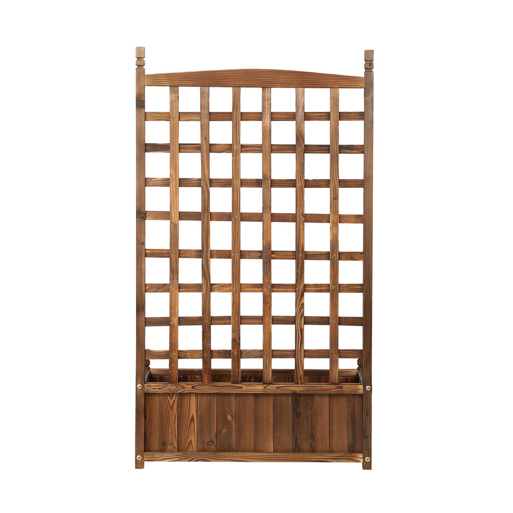 Livsip Wooden Garden Bed with Trellis 64 x 28.5 x 115cm Raised Garden Bed Standing Flower Vegetable Planter-Garden Bed-PEROZ Accessories
