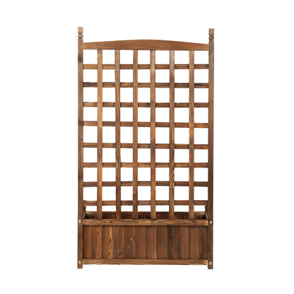 Livsip Wooden Garden Bed with Trellis 64 x 28.5 x 115cm Raised Garden Bed Standing Flower Vegetable Planter-Garden Bed-PEROZ Accessories