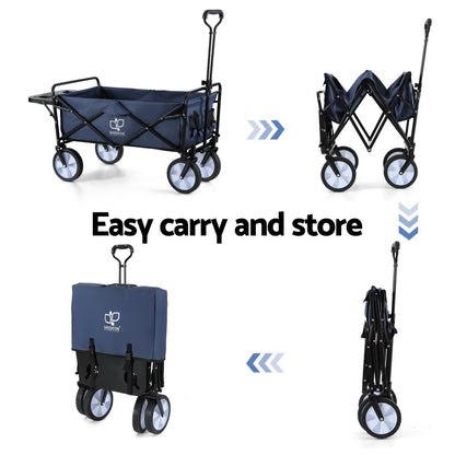 Gardeon Garden Cart with Cup Holders Blue-Home &amp; Garden &gt; Garden Tools-PEROZ Accessories