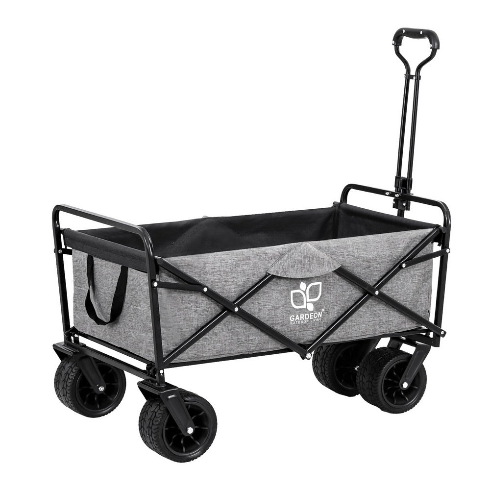 Gardeon Garden Cart with Cargo Net Grey-Furniture &gt; Outdoor &gt; Outdoor Storage Boxes-PEROZ Accessories