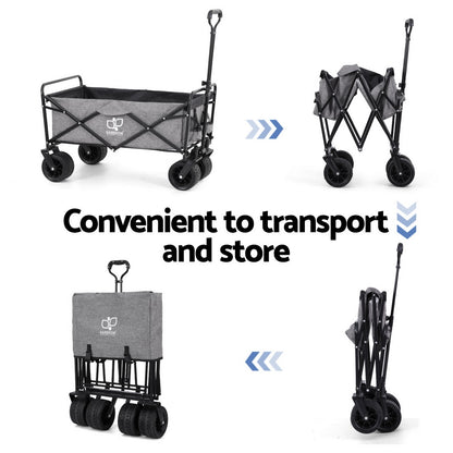 Gardeon Garden Cart with Cargo Net Grey-Furniture &gt; Outdoor &gt; Outdoor Storage Boxes-PEROZ Accessories