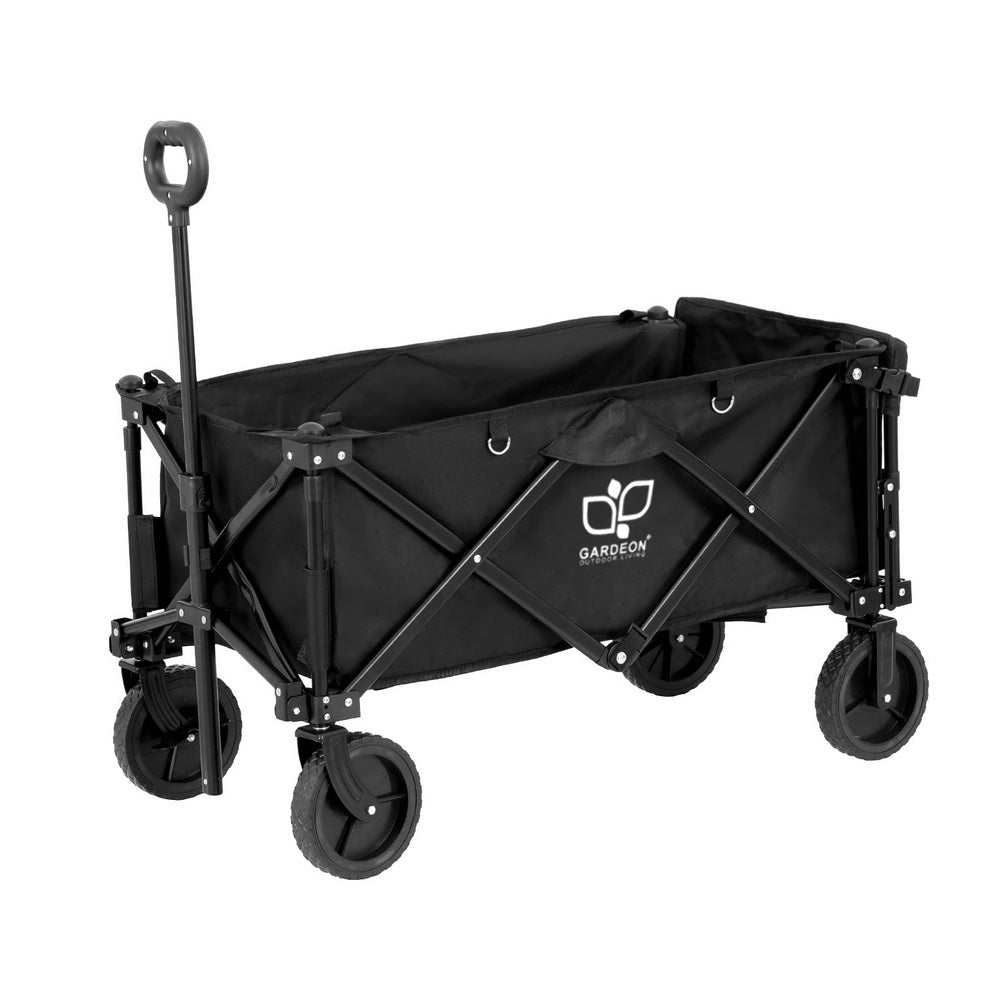 Gardeon Garden Cart with Opening Rear Black-Furniture &gt; Dining &gt; Kitchen &amp; Dining Trolleys-PEROZ Accessories