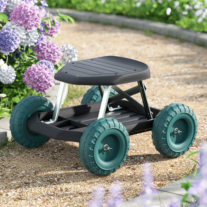 Gardeon Garden Cart Rolling Stool with Wheels Gardening Helper Seat Farm Yard-Garden Cart-PEROZ Accessories