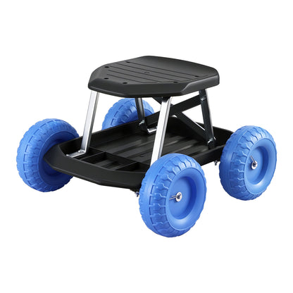 Gardeon Garden Cart Seat with Wheels, Rolling Work Stool with Tool Storage Tray, 440lbs (200kg) Heavy Duty Capacity Garden Stool for Outdoor Yard Work, Car Detailing, and Garage Maintenance, Blue/Black-Baby &amp; Kids > Kid&