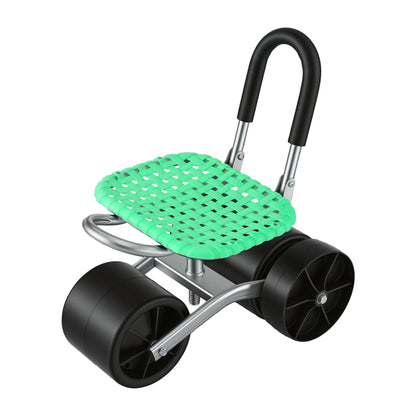 Gardeon Gardening Cart with 360° Swivel Seat | Rolling Work Seat with Adjustable Height &amp; All-Terrain Wheels | 130KG Capacity Heavy Duty Garden Scooter for Back Pain Relief &amp; Vehicle Detailing | Foldable Backrest &amp; Ventilated Seat, Green-Home &amp; Garden > Garden Tools > Gardening Tools-PEROZ Accessories