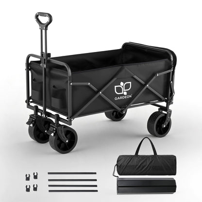 Gardeon Folding Camping Wagon Heavy Duty Utility Cart with Tailgate Table 150L