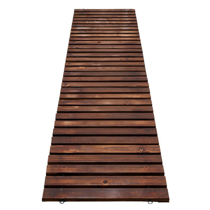 Gardeon 8FT Wooden Garden Pathway Roll-Out Straight Walkway Outdoor Backyard Charcoal Brown-Home &amp; Garden &gt; Decor &gt; Garden Ornaments-PEROZ Accessories