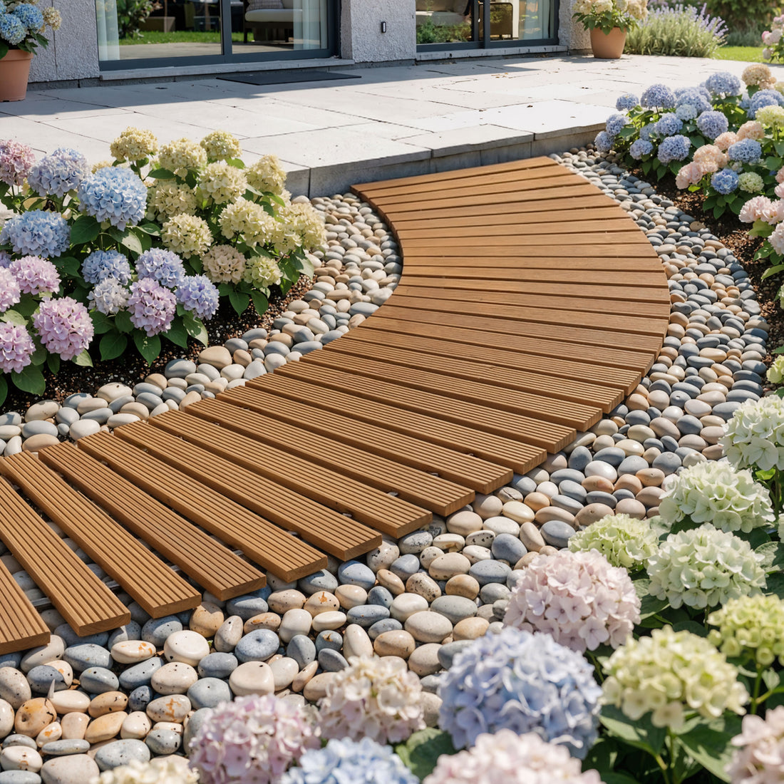 Gardeon 8FT Wooden Garden Pathway Roll-Out Curved Walkway Outdoor Backyard Brown-Home &amp; Garden > Decor > Garden Ornaments-PEROZ Accessories