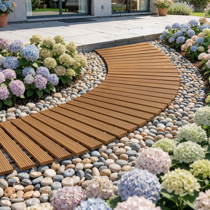 Gardeon 8FT Wooden Garden Pathway Roll-Out Curved Walkway Outdoor Backyard Brown-Home &amp; Garden > Decor > Garden Ornaments-PEROZ Accessories