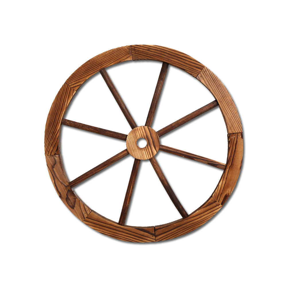Gardeon Garden Decor Outdoor Ornament Wooden Wagon Wheel-Outdoor Decorations-PEROZ Accessories