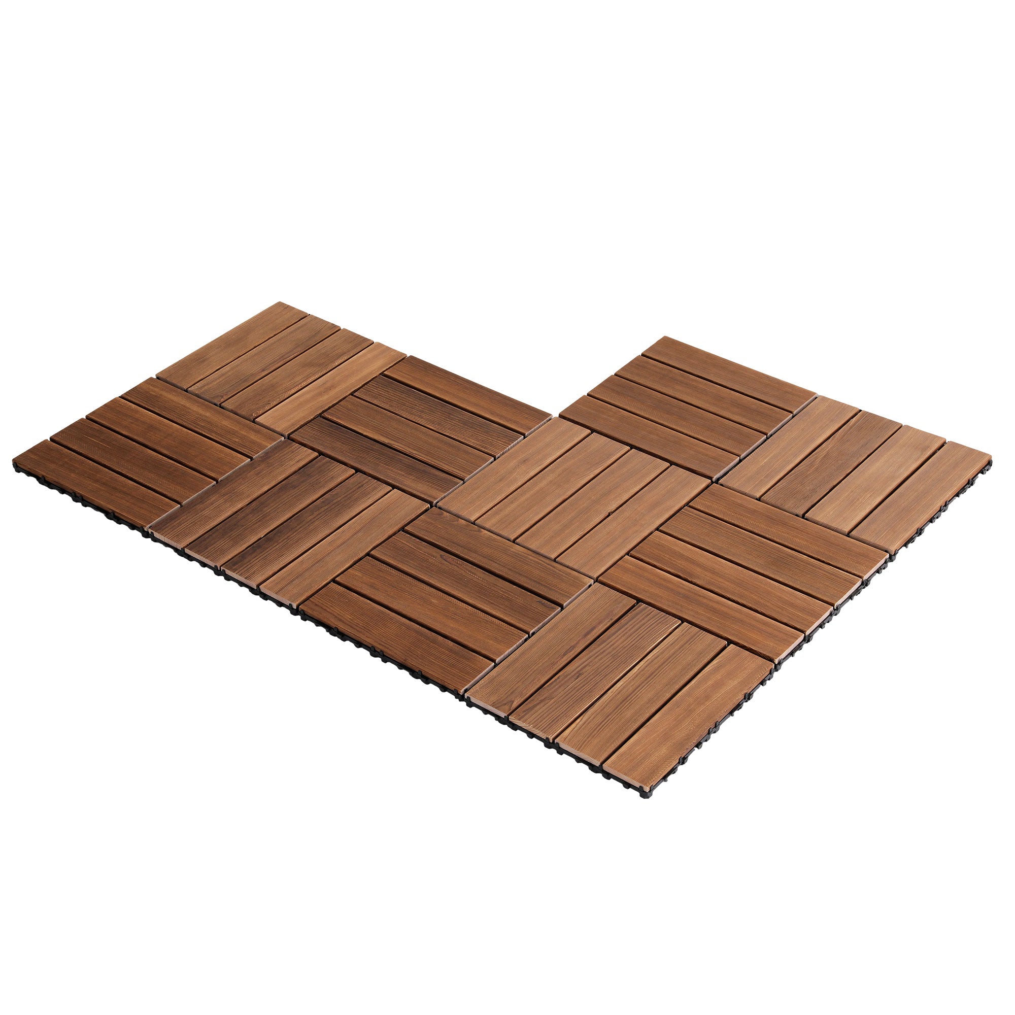 Gardeon 10PCS Wood Deck Tiles 30x30cm Interlocking Floor Tiles for Patio Balcony Garden-Home &amp; Garden > DIY > Flooring-PEROZ Accessories