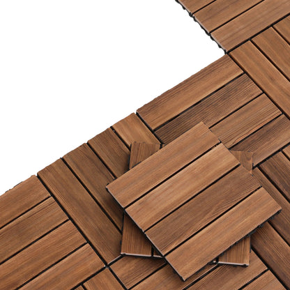 Gardeon 10PCS Wood Deck Tiles 30x30cm Interlocking Floor Tiles for Patio Balcony Garden-Home &amp; Garden > DIY > Flooring-PEROZ Accessories