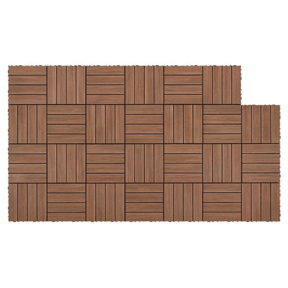 Gardeon 27PCS Wood Deck Tiles 30x30cm Interlocking Floor Tiles for Patio Balcony Garden-Home &amp; Garden > DIY > Flooring-PEROZ Accessories