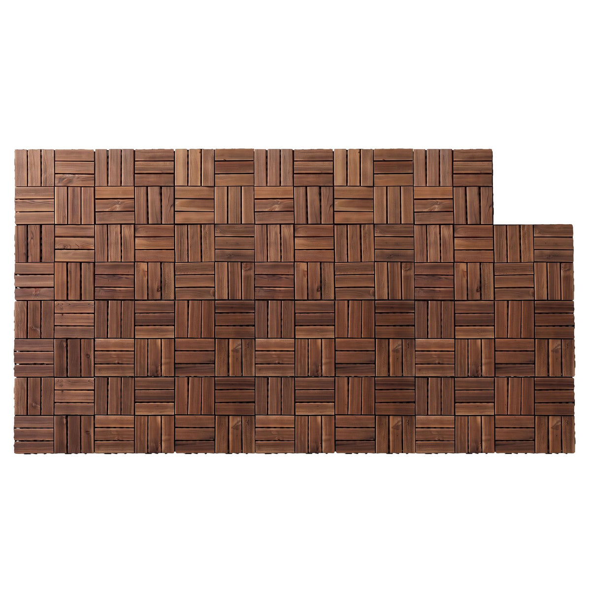 Gardeon 27PCS Wood Deck Tiles 30x30cm Interlocking Floor Tiles Pine Brown-Home &amp; Garden > DIY > Flooring-PEROZ Accessories