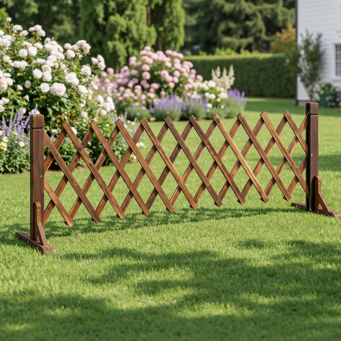 Gardeon Garden Fences Expandable Wooden Trellis Fence Plant Frame 160cm Brown-Home &amp; Garden > Decor > Garden Ornaments-PEROZ Accessories