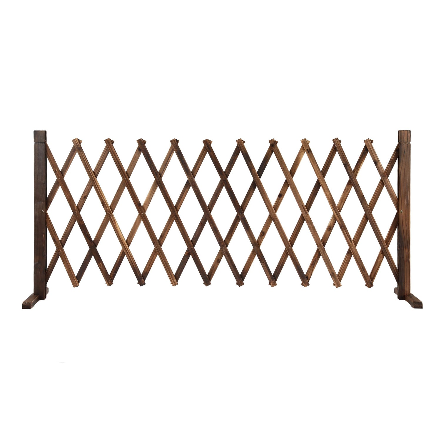 Gardeon Garden Fences Expandable Wooden Trellis Fence Plant Frame 200cm Brown