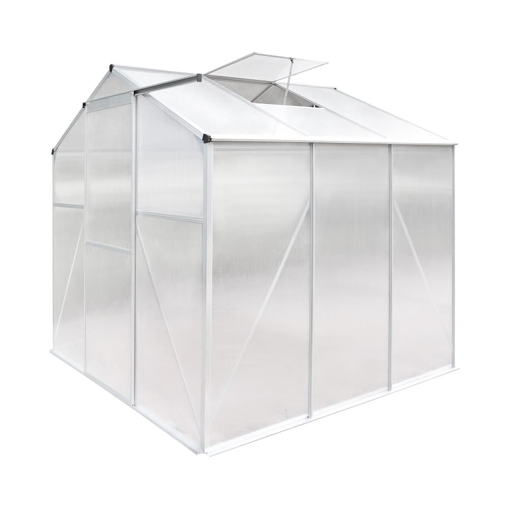 Livsip Greenhouse Aluminium Green House Shed Polycarbonate Walk in 1.9x1.9M-Greenhouse-PEROZ Accessories