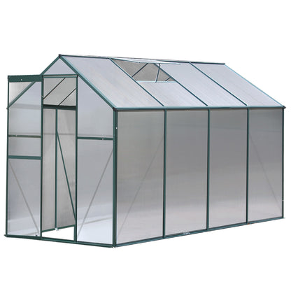 Green Fingers Greenhouse 2.52x1.9x1.83M Aluminium Polycarbonate Green House Garden Shed-Home &amp; Garden &gt; Green Houses-PEROZ Accessories