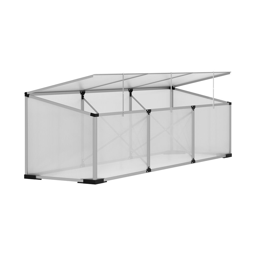 Green Fingers Greenhouse 180x50x50CM Cold Frame Plant Grow Aluminium Polycarbonate Green House-Home &amp; Garden &gt; Green Houses-PEROZ Accessories