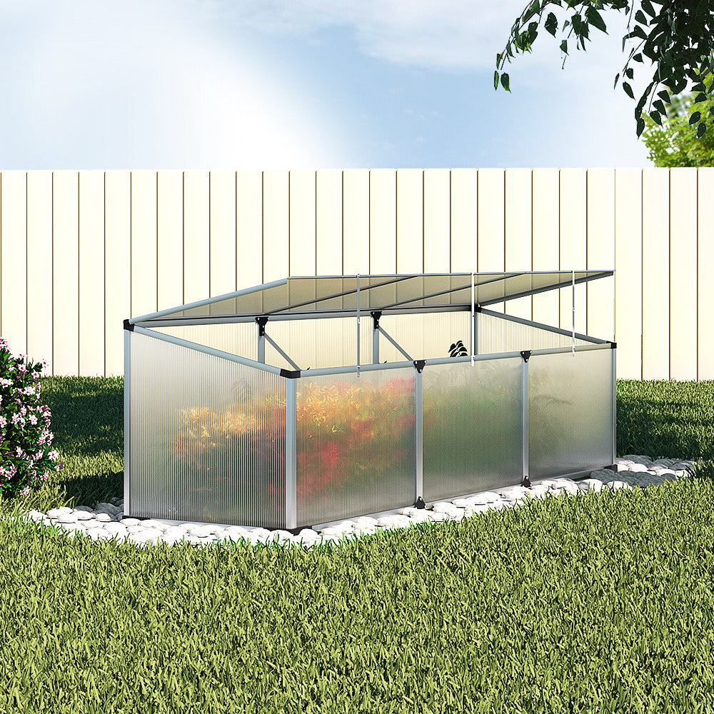 Green Fingers Greenhouse 180x50x50CM Cold Frame Plant Grow Aluminium Polycarbonate Green House-Home &amp; Garden &gt; Green Houses-PEROZ Accessories