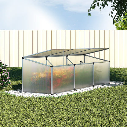 Green Fingers Greenhouse 180x50x50CM Cold Frame Plant Grow Aluminium Polycarbonate Green House-Home &amp; Garden &gt; Green Houses-PEROZ Accessories