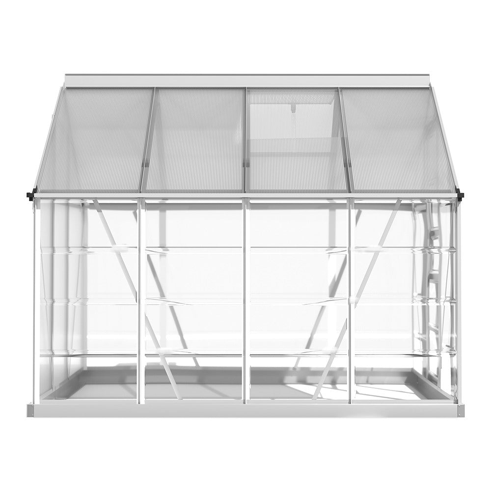 Green Fingers Greenhouse 2.48x1.89x2M Aluminium Polycarbonate Green House Garden Shed-Home &amp; Garden &gt; Green Houses-PEROZ Accessories