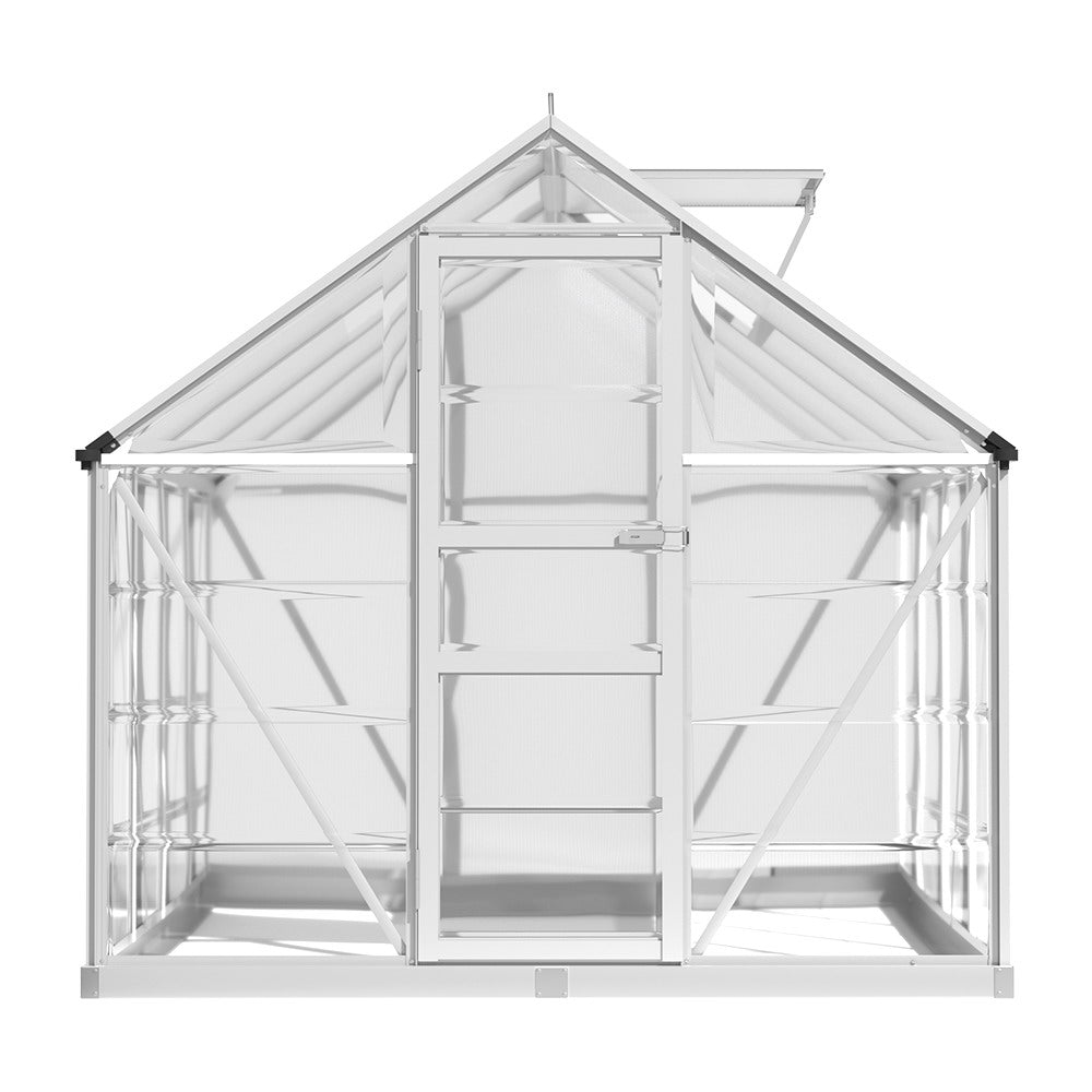 Green Fingers Greenhouse 2.48x1.89x2M Aluminium Polycarbonate Green House Garden Shed-Home &amp; Garden &gt; Green Houses-PEROZ Accessories