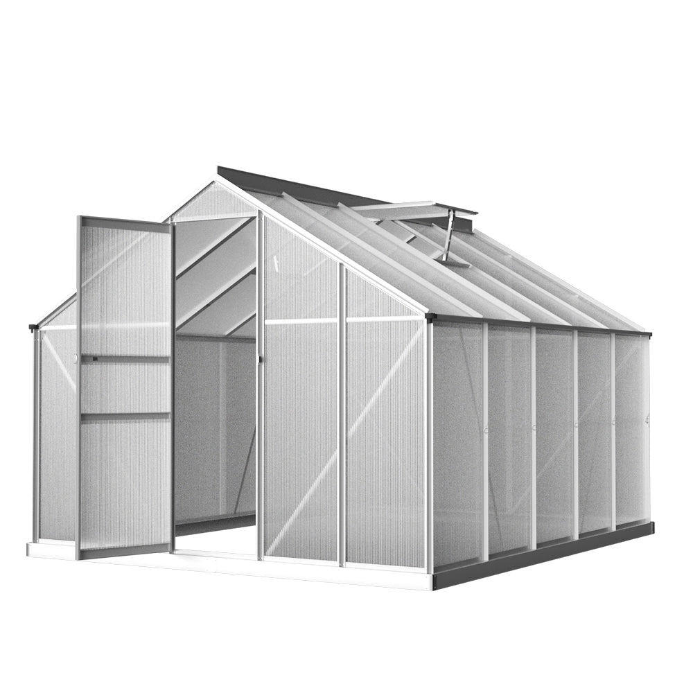 Greenfingers Greenhouse 3x2.5x1.95M Aluminium Polycarbonate Green House Garden Shed-Home &amp; Garden &gt; Green Houses-PEROZ Accessories