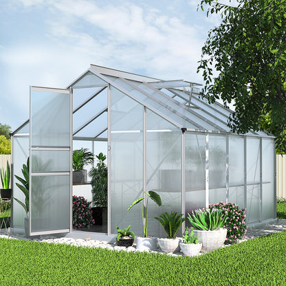 Greenfingers Greenhouse 3x2.5x1.95M Aluminium Polycarbonate Green House Garden Shed-Home &amp; Garden &gt; Green Houses-PEROZ Accessories