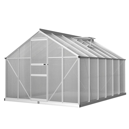 Green Fingers Greenhouse 3.6x2.5x1.95M Aluminium Polycarbonate Green House Garden Shed-Home &amp; Garden &gt; Green Houses-PEROZ Accessories