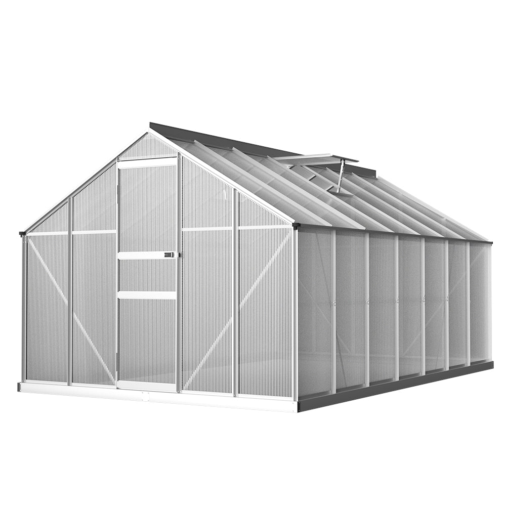 Green Fingers Greenhouse 4.2x2.5x1.95M Aluminium Polycarbonate Green House Garden Shed-Home &amp; Garden &gt; Green Houses-PEROZ Accessories