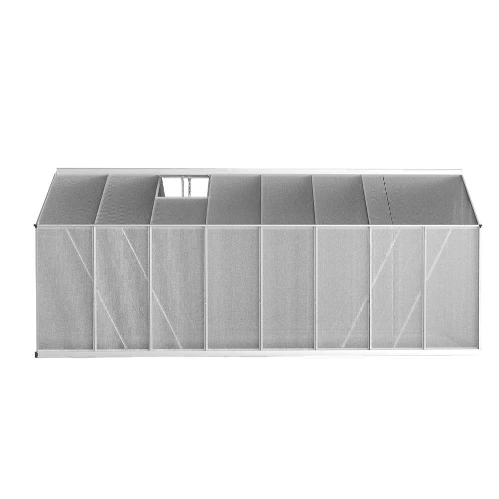 Green Fingers Greenhouse 4.7x2.5x2.26M Double Doors Aluminium Green House Garden Shed-Home &amp; Garden &gt; Green Houses-PEROZ Accessories