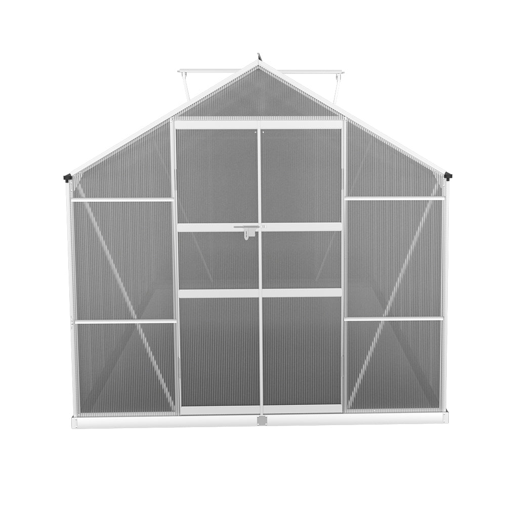 Green Fingers Greenhouse 4.7x2.5x2.26M Double Doors Aluminium Green House Garden Shed-Home &amp; Garden &gt; Green Houses-PEROZ Accessories