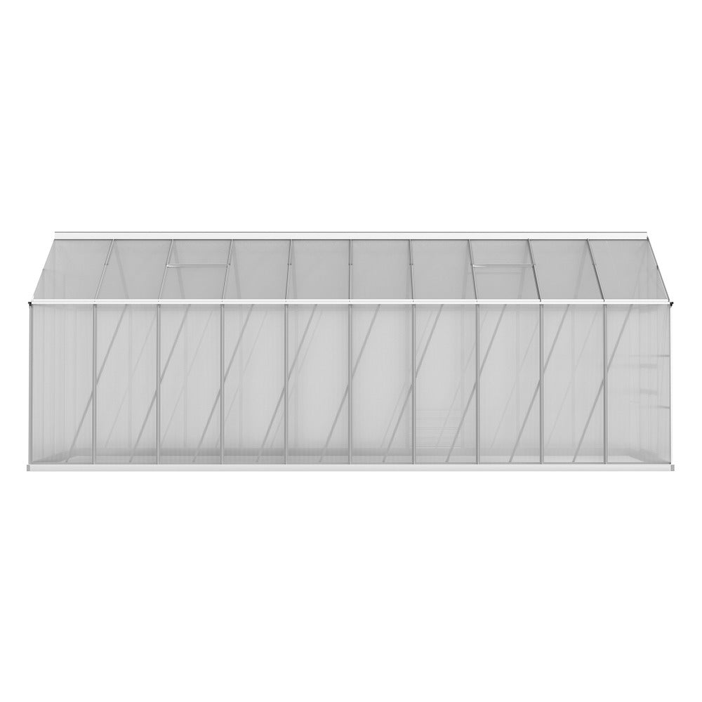 Green Fingers Greenhouse 6.03x2.44x2.68M Double Doors Aluminium Green House Garden Shed-Home &amp; Garden &gt; Green Houses-PEROZ Accessories