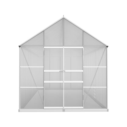 Green Fingers Greenhouse 6.03x2.44x2.68M Double Doors Aluminium Green House Garden Shed-Home &amp; Garden &gt; Green Houses-PEROZ Accessories