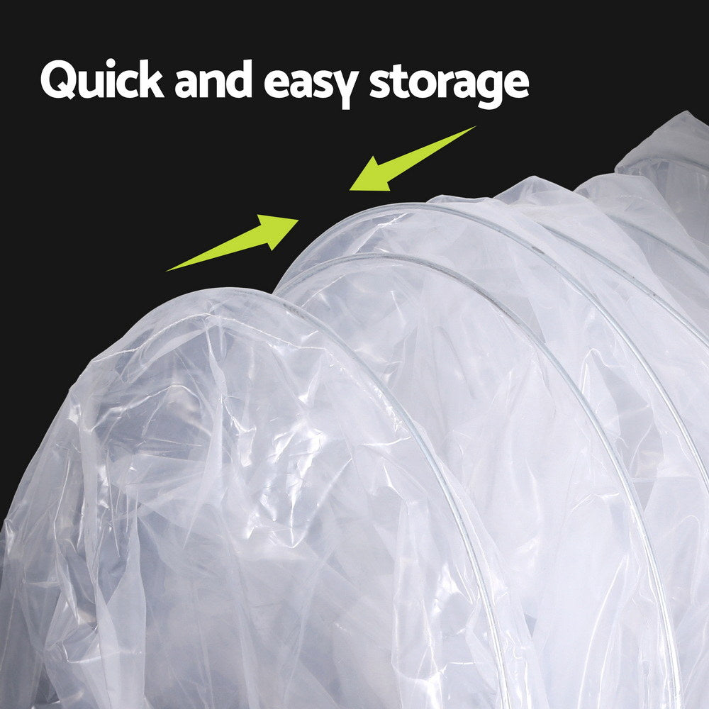 Green Fingers Mini Greenhouse 300x45x30cm Tunnel Clear PVC Steel Frame Portable-Home &amp; Garden &gt; Greenhouses &gt; Greenhouses &amp; Accessories-PEROZ Accessories