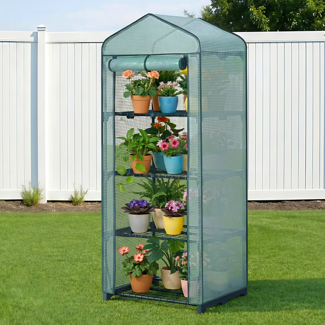 Green Fingers Greenhouse 4 Tiers Mini Green House Garden Bed 1.6x0.7x0.5M-Home &amp; Garden > Greenhouses > Greenhouses &amp; Accessories-PEROZ Accessories