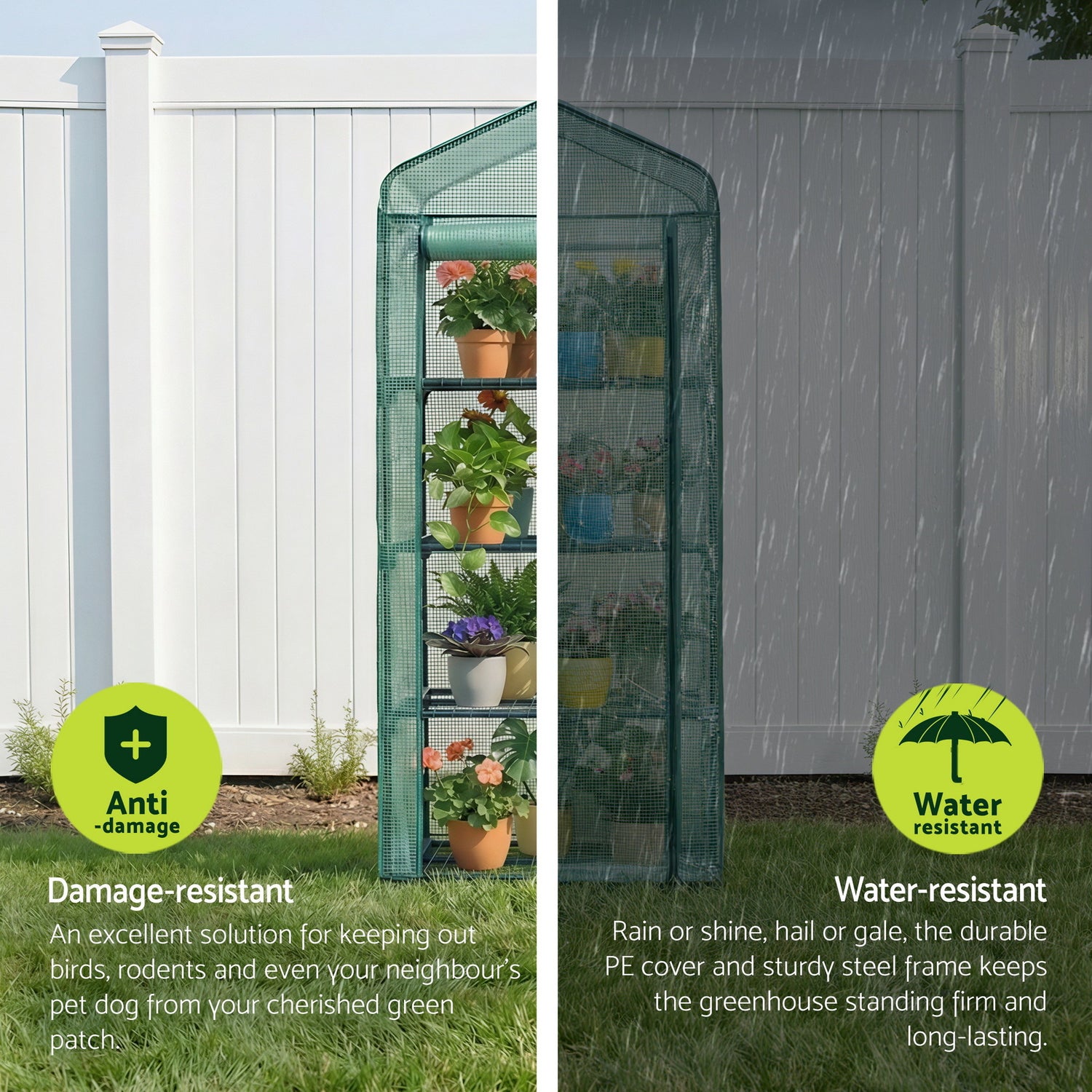 Green Fingers Greenhouse 4 Tiers Mini Green House Garden Bed 1.6x0.7x0.5M-Home &amp; Garden > Greenhouses > Greenhouses &amp; Accessories-PEROZ Accessories