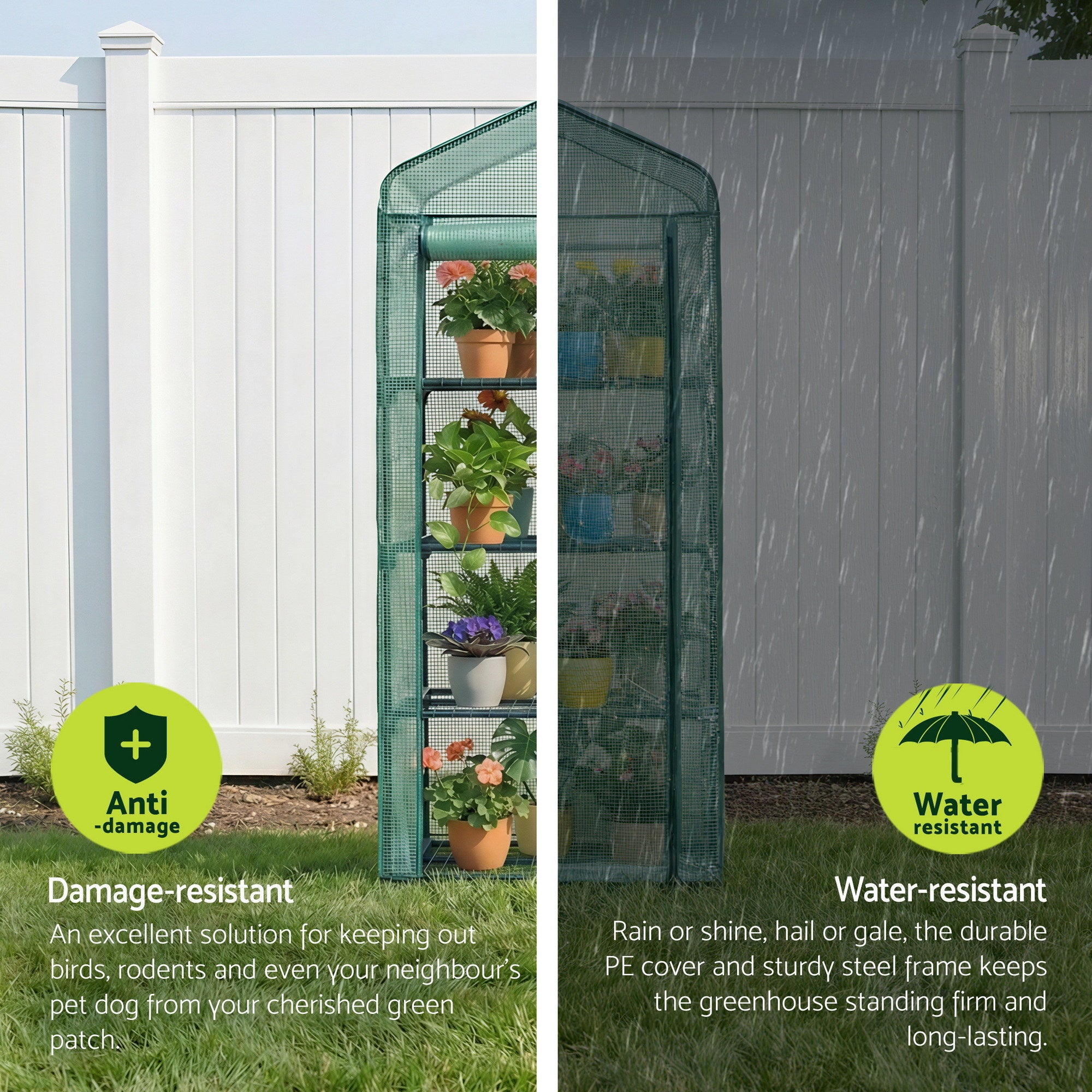 Green Fingers Greenhouse 4 Tiers Mini Green House Garden Bed 1.6x0.7x0.5M-Home &amp; Garden > Greenhouses > Greenhouses &amp; Accessories-PEROZ Accessories