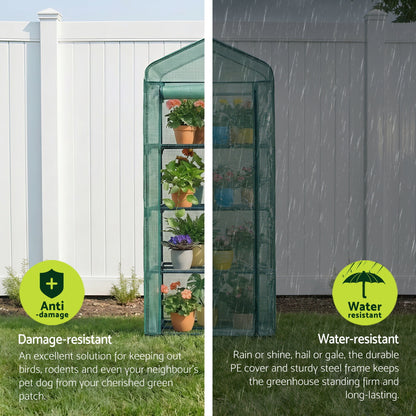 Green Fingers Greenhouse 4 Tiers Mini Green House Garden Bed 1.6x0.7x0.5M-Home &amp; Garden > Greenhouses > Greenhouses &amp; Accessories-PEROZ Accessories