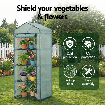 Green Fingers Greenhouse 4 Tiers Mini Green House Garden Bed 1.6x0.7x0.5M-Home &amp; Garden > Greenhouses > Greenhouses &amp; Accessories-PEROZ Accessories
