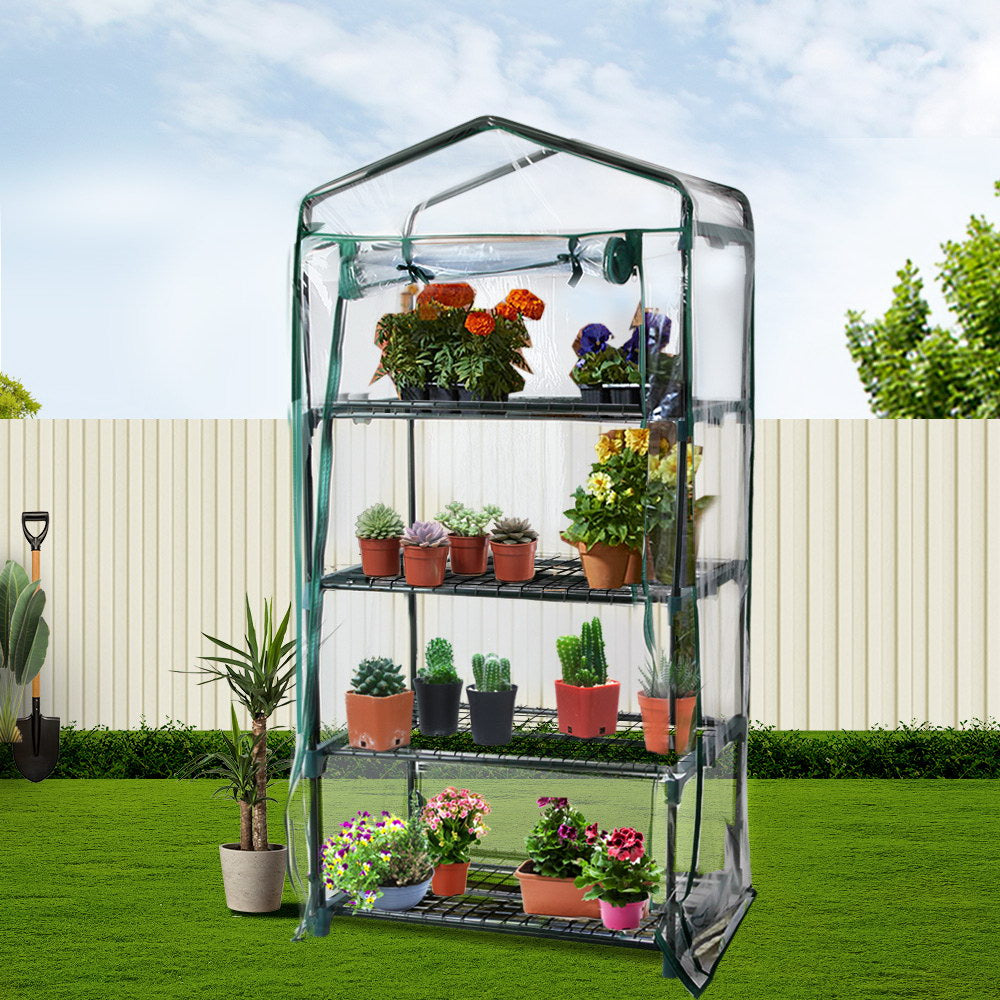 Green Fingers Greenhouse 4 Tiers Mini Green House Garden Bed Planter Box 1.6x0.7x0.5M-Home &amp; Garden &gt; Green Houses-PEROZ Accessories
