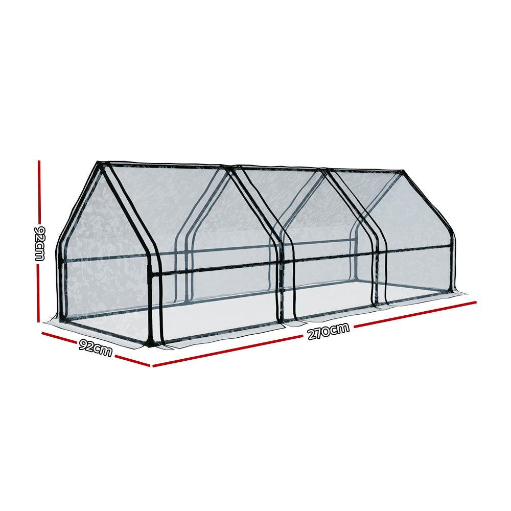 Greenfingers Greenhouse 2.7x0.9x0.9M Mini Green House Raised Garden Bed Planter Box-Home &amp; Garden &gt; Green Houses-PEROZ Accessories