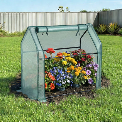 Green Fingers Mini Greenhouse 91x46x84cm Steel Frame PE Cover Outdoor Shelter-Home &amp; Garden > Greenhouses > Greenhouses &amp; Accessories-PEROZ Accessories