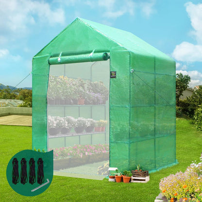 Livsip Greenhouse Walk in Tunnel Green House Garden Shed Storage Plant 1.4X1.4M-Greenhouse-PEROZ Accessories