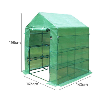 Livsip Greenhouse Walk in Tunnel Green House Garden Shed Storage Plant 1.4X1.4M-Greenhouse-PEROZ Accessories
