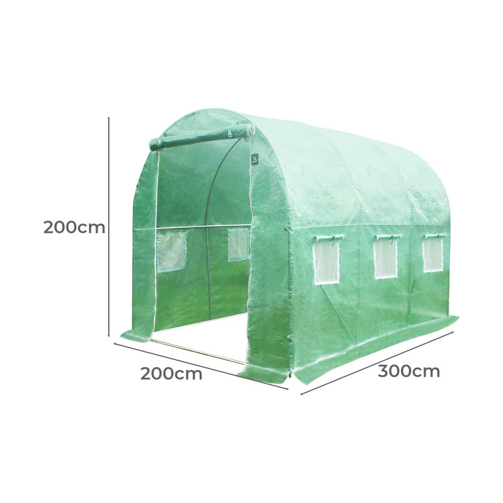 Livsip Greenhouse 3x2x2m Walk in Green House Plant Tunnel-Greenhouses-PEROZ Accessories