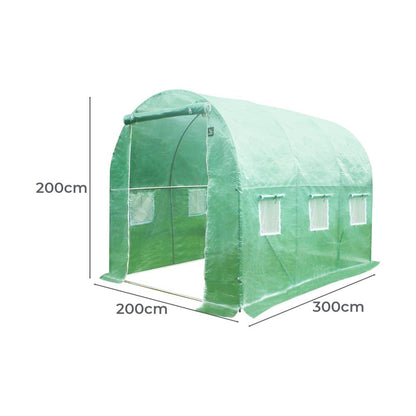 Livsip Greenhouse 3x2x2m Walk in Green House Plant Tunnel-Greenhouses-PEROZ Accessories
