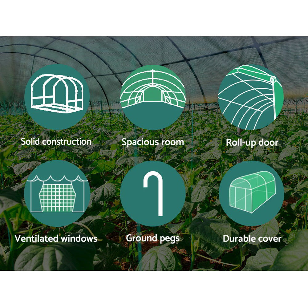 Green Fingers Greenhouse 3x2x2M Walk in Green House Tunnel Plant Garden Shed Dome-Home &amp; Garden &gt; Greenhouses &gt; Greenhouses &amp; Accessories-PEROZ Accessories